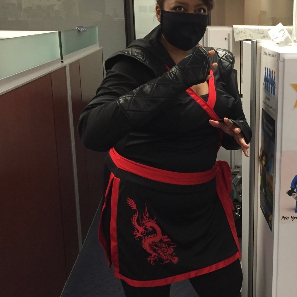 Leg Avenue Ninja Costume Plus 3X/4X Black - Picture 6 of 9
